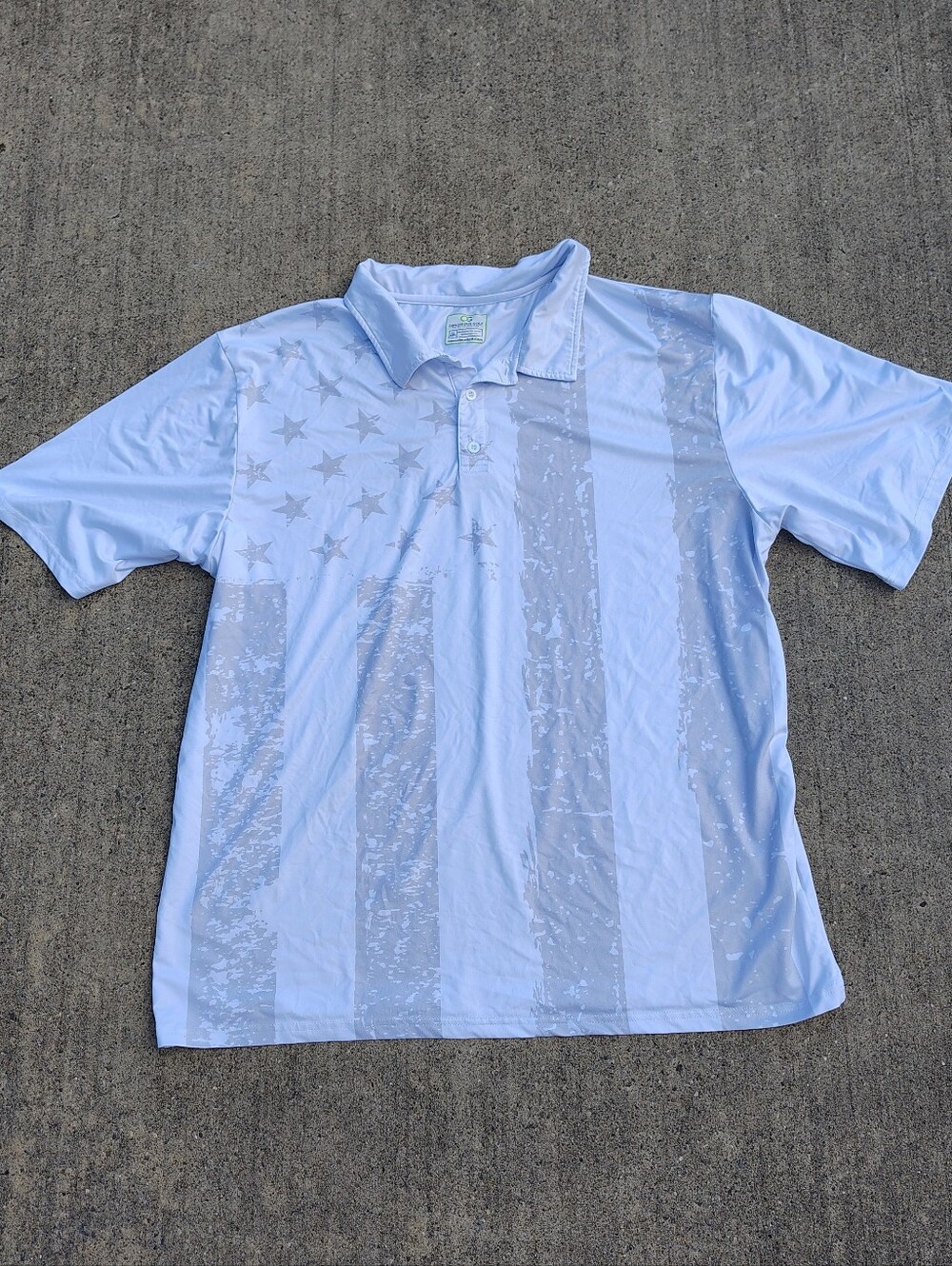 OG Obnoxious Golf Men's 2XL Golf Polo White Gray Knit Patriotic Short Sleeve